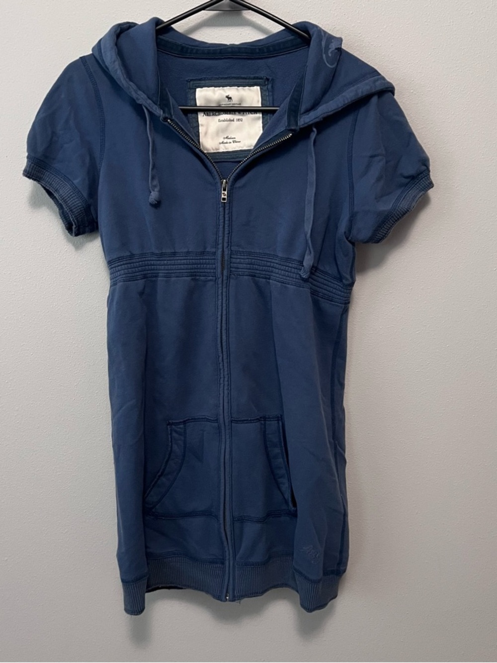 Abercrombie & Fitch Y2K Hooded Zip Up Tunic Sweatshirt Size M